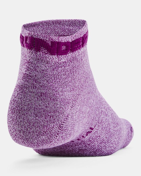 Unisex UA Essential Low Cut Socks 3-Pack in Purple image number 2